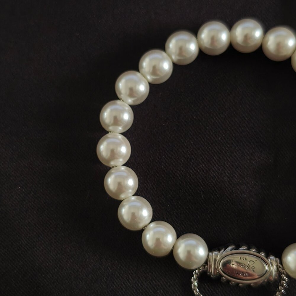 David Yurman Sterling Silver Pearl Bracelet - Picture 3 of 6